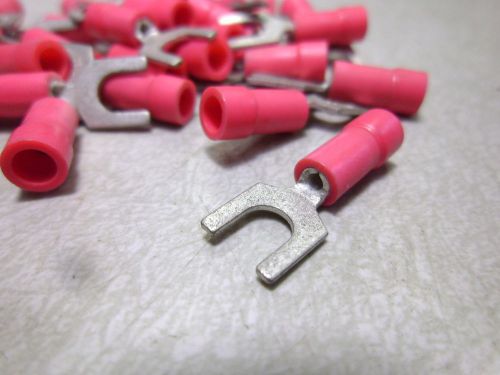 BLOCK SPADE TERMINALS VINYL INSULATED 22-18 GAGE RED 3/8&#034;  (QTY 32) #60321