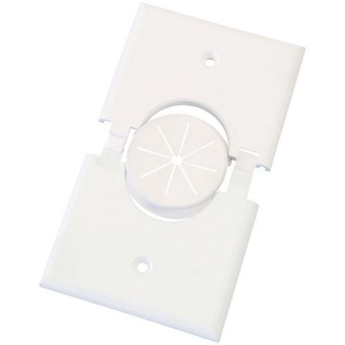 Midlite 1GSPWH-GR10 Single-Gang Splitport Plus Wall Plate w/Grommet - White