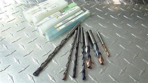 7 NEW SOLID CARBIDE COOLANT FED DRILLS 11/64&#034; TO 25/64&#034; WALTER M.A.FORD OSG