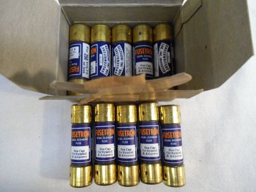Lot of 10 fusetron frn-6 dual element fuse 250v nos box - 6amp buss for sale