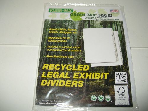 10 Packs of Blank Side Tab Divider Sets 25-Tab Letter White KLEER-FAX 81199