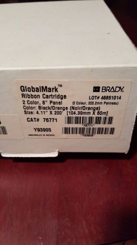 Brady global mark 76771 black/orange ribbon cartridge 4.11&#034;x200&#039; y93905 2 color for sale