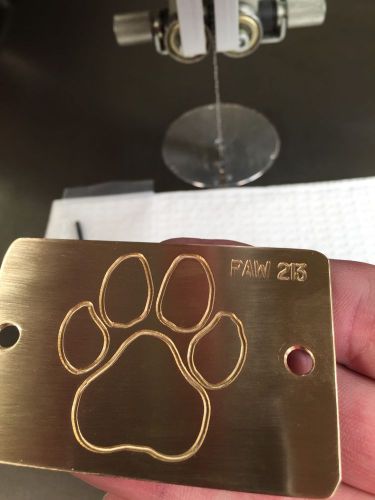 PAW PRINT SOLID BRASS MASTER ENGRAVING PLATE FOR NEW HERMES GRAVOGRAPH FONT TRAY