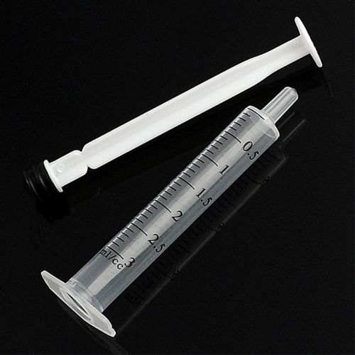 Small 3 ml plastic hydroponics sterile disposable measuring nutrient syringe x5 for sale