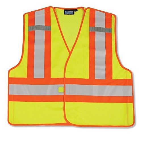 ERB 61216 S345 5 Point Break Away ANSI 207 Public Safety Vest, Lime, Medium
