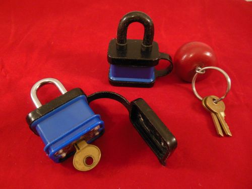 LOT OF 2- HARDENED STEEL LOCKS w/WEATHER PROTECTED COVERINGS w/3KEYS