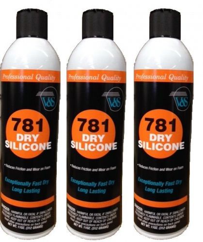 Package of 3 v&amp;s #781 premium dry silicone spray lubricant for sale