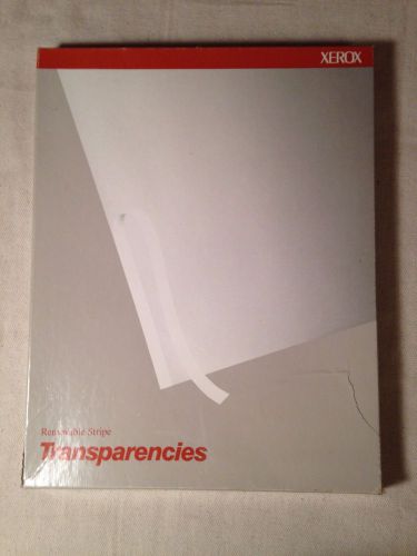 Xerox removable stripe transparencies 3R3108 opened box 60/100 copier sheets