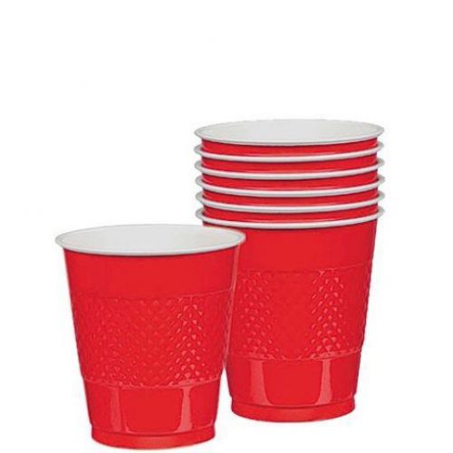 Plastic Cups | 20ct 12oz, Apple Red
