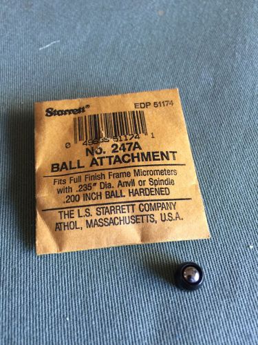 STARRETT NO. 247A BALL ATTACHMENT FITS FULL FINISH FRAME .200 BALL FREE SHIPPING