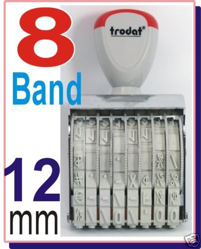 8 band number no. rubber stamp 12mm word height ink pad large great big for sale