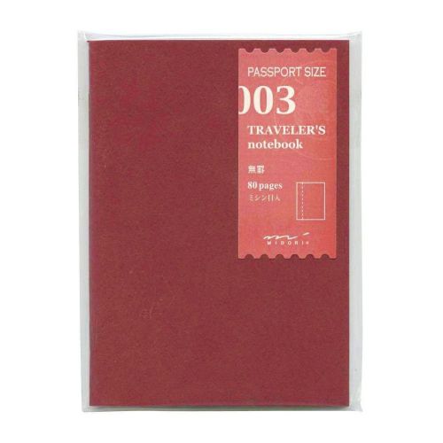 Midori Traveler&#039;s Notebook (Refill 003) Blank Passport Size