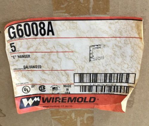 NEW Lot of 5 | Wiremold G6008A &#034;C&#034; Hanger. Galvanized. New In Sealed Box