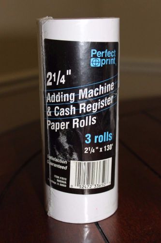 Perfect Print 2 1/4&#034; x 150&#039; Adding Machine &amp; Cash Register Paper Rolls 3 Rolls