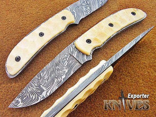 Feather Damascus Pattern Custom Handmade Smith Bowie knife by Knives Exporter
