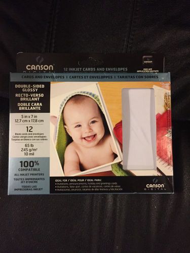 Canson Digital Double Sided Glossy A7 Inkjet Cards &amp; Envelopes 5x7&#034; 100516298