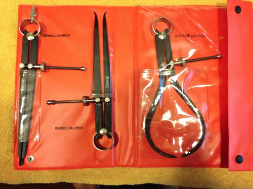 Groz 8&#034; inch in/outside caliper &amp; spring divider set 3 pieces from woodcraft new for sale