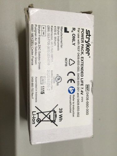 Stryker 0408-660-000 POWER PACK Battery EXTENDED LIFE 7.4V Endoscopy Orthopedic