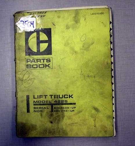 Caterpillar Parts Book Model 4422S, Lift Trucks (Inv. 3564)