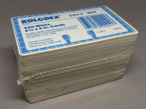 300 Rolodex C24-3 WHT White Index Cards Size 2 1/4&#034; x 4&#034; Refill Replacement