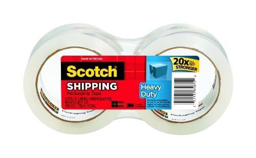 Scotch Heavy Duty Shipping Packaging Tape, 1.88 Inches x 54.6 Yards, 2 Rolls