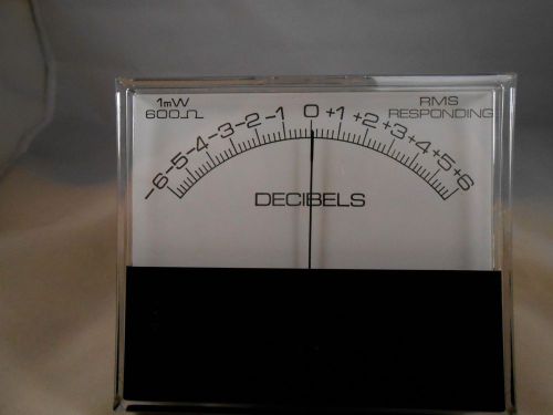 003-005-007 AUDIO LEVEL METER SCALE -6 TO +6   4&#034; X 3 3/4&#034;SQUARE  NEW OLD STOCK