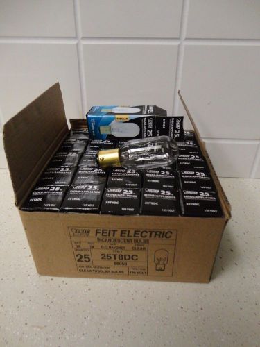 Feit electric t8 25w bayonet microwave clear bulbs - box 25 - new for sale