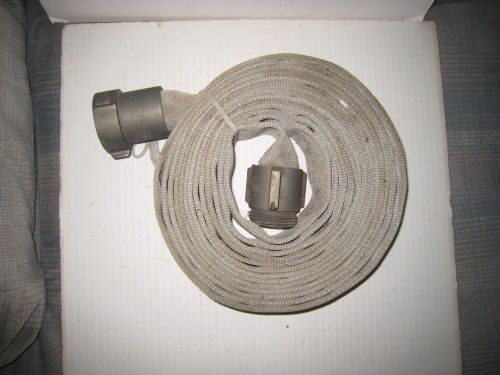 Genuine vintage red head nh fire hose with fittings; rolled flat;1 1/2&#034; x 25 ft? for sale