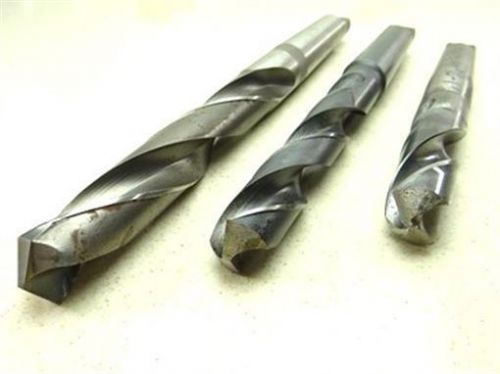 Lot of 3 heavy duty 4mt hss taper shank drills 1-1/8&#034; 1-1/4&#034; 1-7/32&#034; cleveland for sale