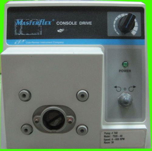 Cole-Parmer Masterflex 7520-40 Peristaltic Pump Console Drive 6-600 RPM