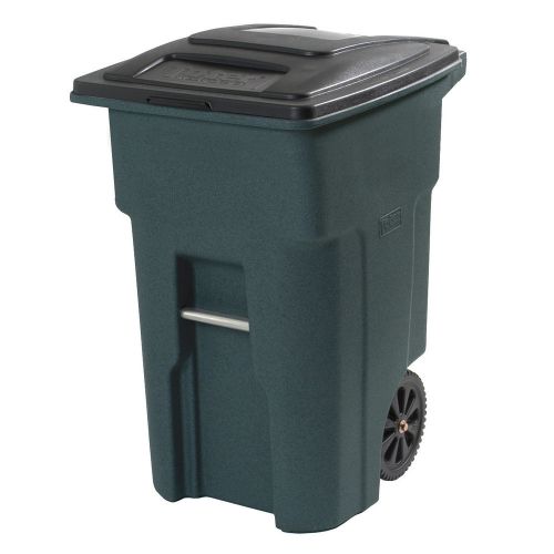 Wheeled Trash Can Heavy Duty Garbage Container Cart Lid Outdoor Green Commercial