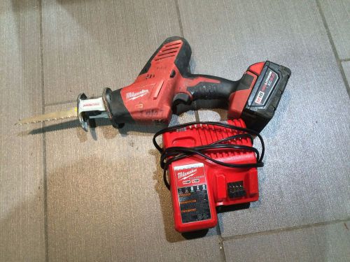 Milwaukee M18 18-Volt one handed Hackzall 2625-20 battery and charger