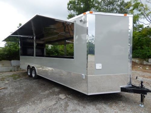 Concession trailer 8.5&#039; x 26&#039; dove gray - food event catering for sale