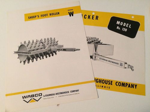 LeTourneau-Westinghouse Sheep&#039;s Foot Roller Model W &amp; 120 Brochures MINT 1953/63