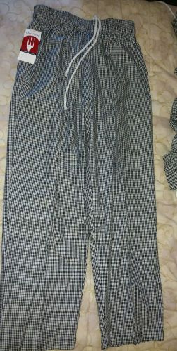 NEW!  Chef Works BAGGY UNISEX  KITCHEN  UNIFORM Pants checkered size SMALL 31&#034;