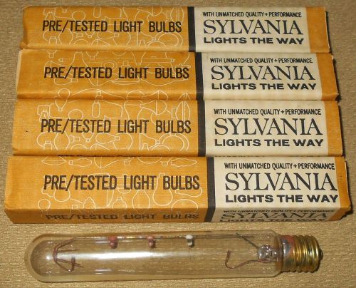 + 4 NOS/NIB Sylvania T6 1/2-A Light Bulbs Clear Glass Free Shipping T61/12-A