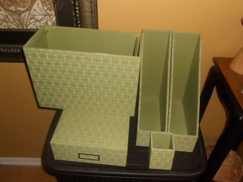 DESKTOP ACCESSORIES-OFFICE-DORM-2 MAGAZINE HOLDER, PENCIL CUP-HANGING FILE-BOX