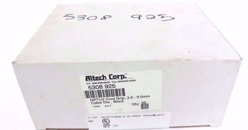 FACTORY SEALED ALTECH 5308925 NPT 1/2 CORD GRIP, 3.0-9.0MM CABLE DIA. - (QTY 50)