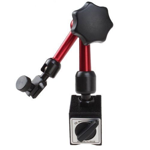 AGPtek 3-joint Red Adjustable Magnetic Base Holder for Digital Dial Indicator