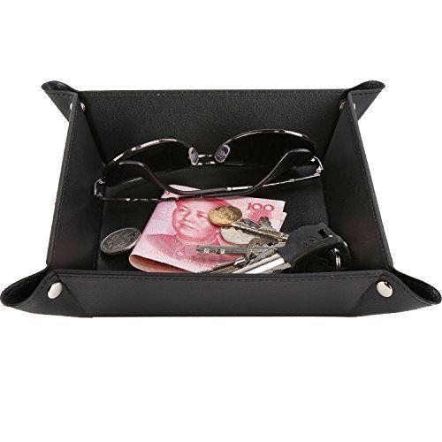 Happydavid leather tray, 6.9-inch by 2-inch, black for sale