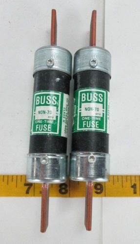 Lot of 2 BUSS One Time Fuses NON-70 250 Volts or less SKU B2 CS