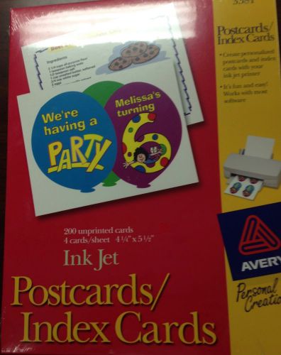 Inkjet Postcards / Index Cards 200 unprinted cards 4 cards/sheet 4 1/4&#034; x 5 1/2&#034;