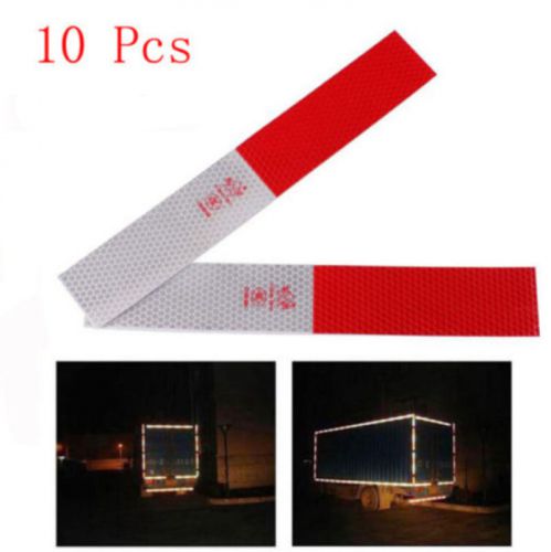 CCC=DOT-C2 Conspicuity 3m=10&#034; Reflective Truck 5 * 30cm Tape White 10 Pcs Red