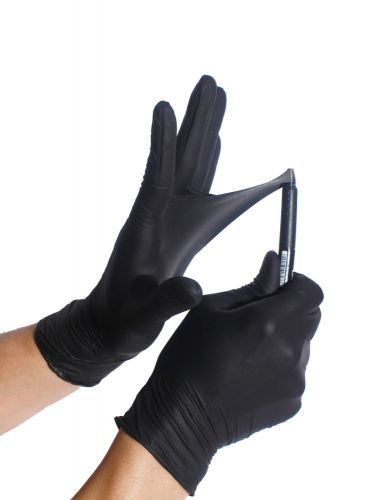 Heavy Duty Nitrile Disposable Powder-Free Med/Auto Glove 7.5mil Black 1 Case