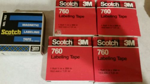 Scotch EA-200 3/4&#034; Wide Label Maker and 5 Rolls of Tape - red rolls of tape