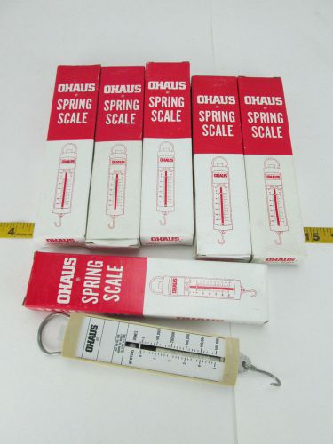 Lot of 6 Ohaus Spring Scale 8001NO 2.0 Newton 250000 Dynes Brown Hand Held Lab T