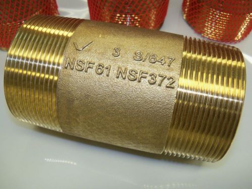 Brass Nipple 3&#034; x 6&#034; S/647 NSF61 NSF372  NEW