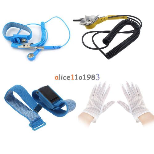 Anti-static electricity grounding wristband wrist strap/gloves/cord ground cable for sale