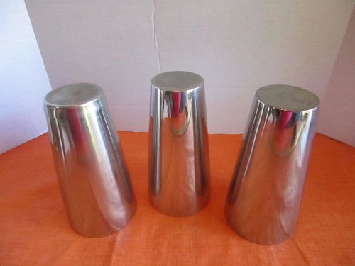 Lot of 3 Stainless Steel Milkshake Malt Mixer Blender Cups BLOOMFIELD