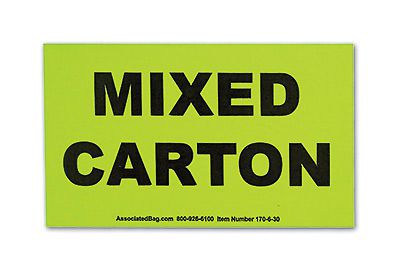 3&#034; x 5&#034; inventory control labels - &#034;mixed carton&#034; message (500 labels) for sale